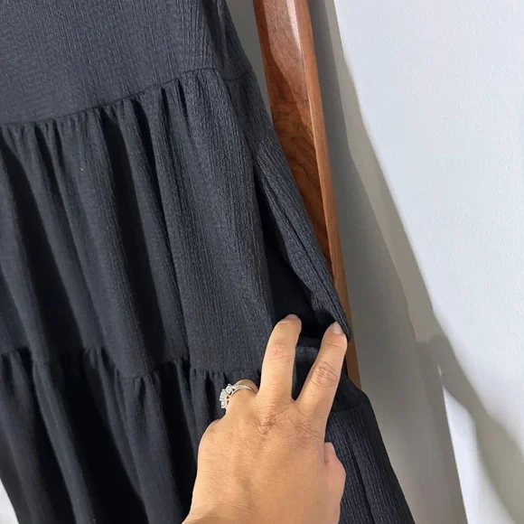 Lularoe XXS Black Textured Short Sleeve Ariel Dress - Picture 2 of 8